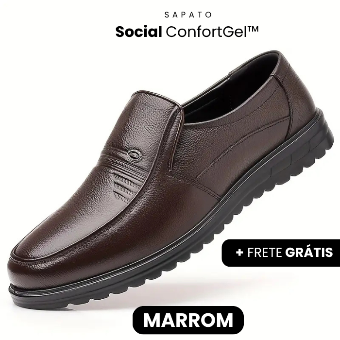 Sapato Social ConfortGel™ - Tecnologia Palmilha em Gel (Compre 1 Leve 2 🎁 )