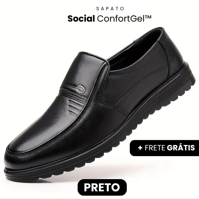 Sapato Social ConfortGel™ - Tecnologia Palmilha em Gel (Compre 1 Leve 2 🎁 )